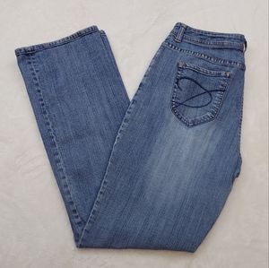 Chico's Platinum Blue Jeans High Rise Straight Leg Size 10 (1.5)